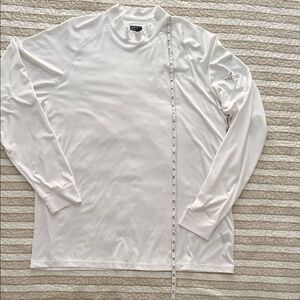 White Long Sleeve Crewneck Golf Shirt - Greg Norman Collection